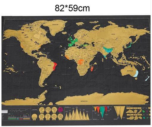 Scratch Map Mini Scratch Off Foil Layer Coating Poster