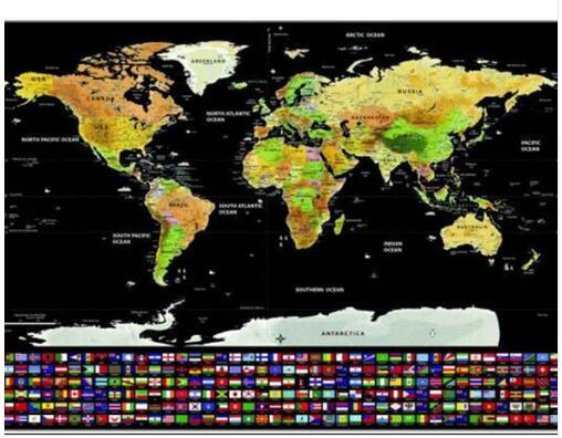 Scratch Map Mini Scratch Off Foil Layer Coating Poster